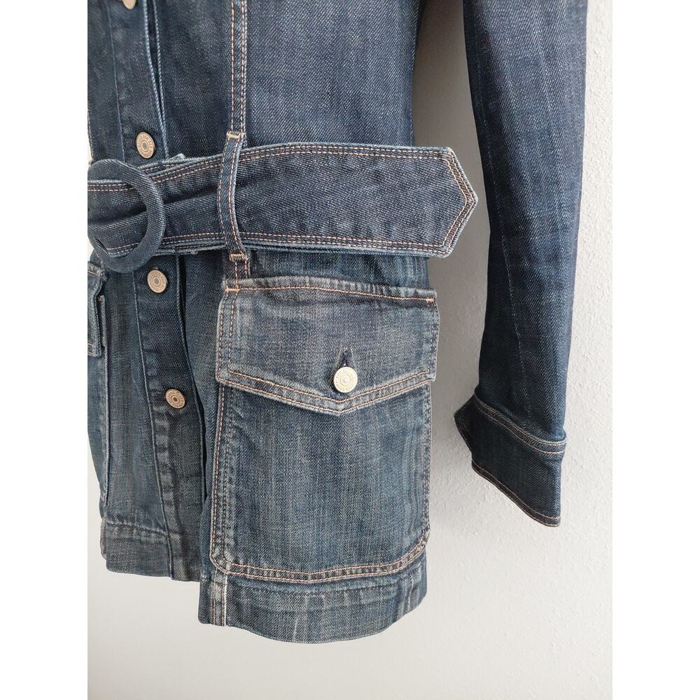 7 For All Mankind Jean Dress SMALL Mini Button Up Denim RARE Countryside Belted - Picture 5 of 16